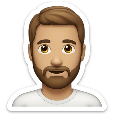 Bearded man with brown eyes and hair. Hair is straight and complexion is light brown sticker