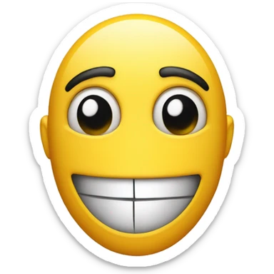 A smiley face with a suspicious look and a smile sticker