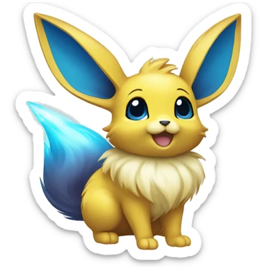 Shiny Colorful Yellow Blue Electric Mouse Eevee sticker