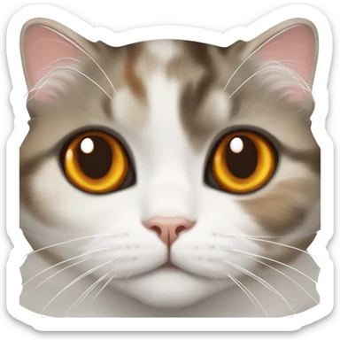 white scottish fold cat with tortoiseshell norwegian forest cat sticker