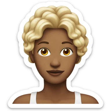 White Mom with 2 kids on her head sticker