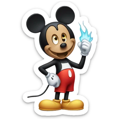 Overheated Mickey mouse sticker