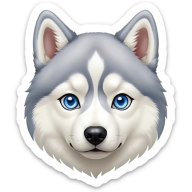 Siberian Husky with one blue eye sticker