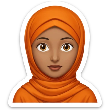 brown skinned woman with orange hijab sticker