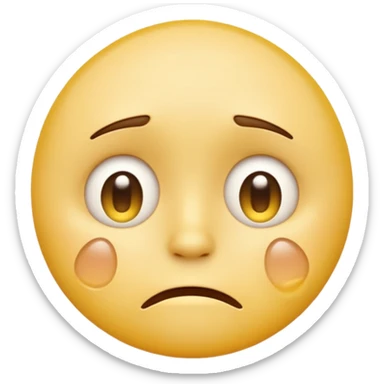 darkened yellow emoji face with tears and a downturned mouth sticker