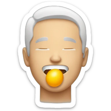 Man putting egg into mouth sticker