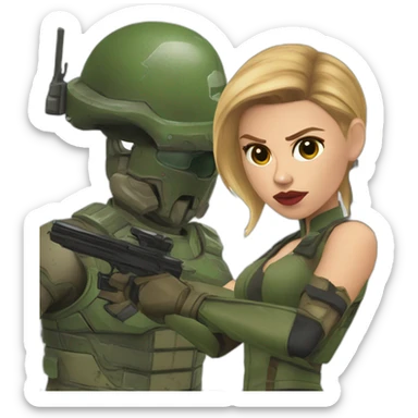 Scarlett johansson Wounded doomguy sticker
