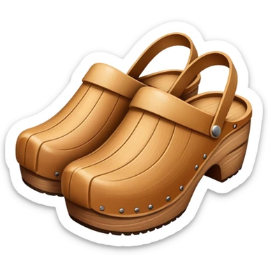 simple wooden traditional minimal clog  sticker