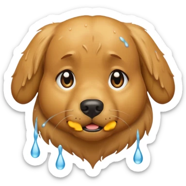 I want an emoji of a goldenretriever who is crying sticker