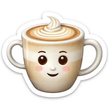 latte with latte art sticker