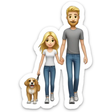 Young white Familie skinny casual walking sticker