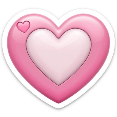 Pinky and White heart  sticker