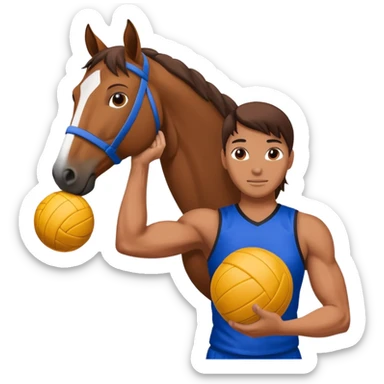 volleyball player, horse, with volleyball ball sticker