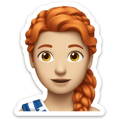 a red hair female on everest with greek flag sticker