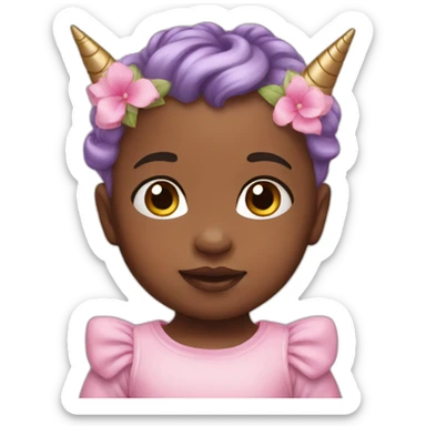 Baby with unicorn headband sticker
