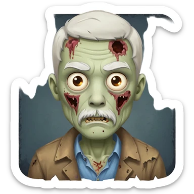 zombie with white mustahe sticker