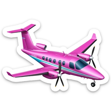 tiny pink (RGB: 220, 20, 120) tapered wing turboprop aircraft sticker