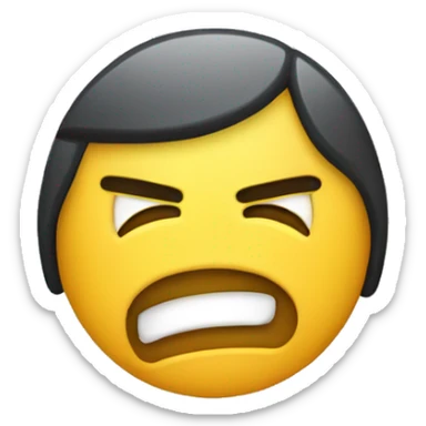 classic apple iphone brand yellow face emoji style annoyed funny gun tired circle yellow face emoji sticker