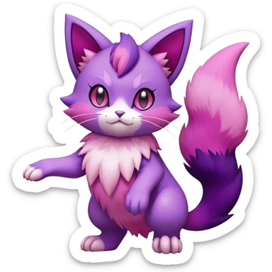 Liepard-Skitty-Delcatty-Pokémon-Fakémon-hybrid-creature (full body) sticker