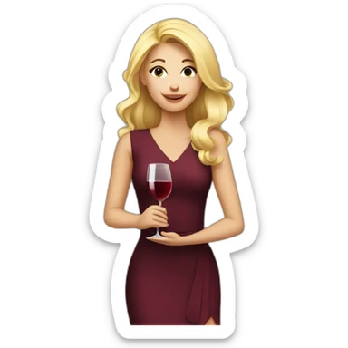 blonde girl with wine in her hand sticker