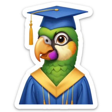 parrot graduate college sticker