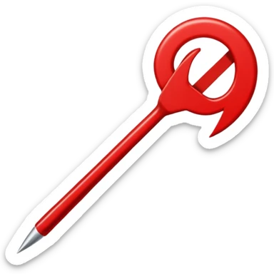 Una sola aguja y un pedazo de hilo dentro de la aguja sticker