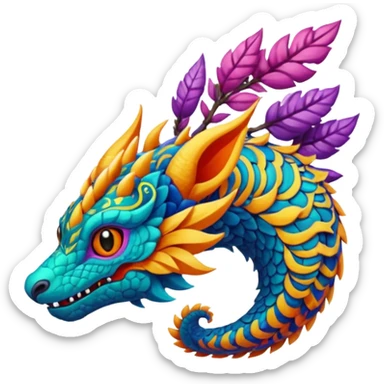 Epic complex detailed aesthetic-scenic-Fakémon-creature sticker