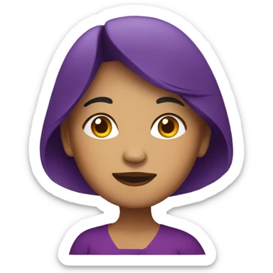 Filipino lady with purple sticker