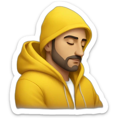 Armenian men  with yellow hoodie sleeping sticker