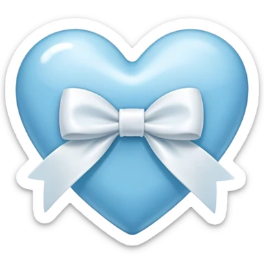 Light blue heart with a white bow around it sticker