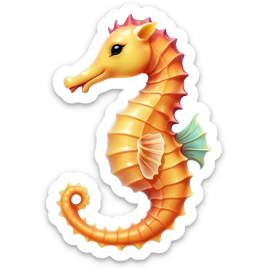 Cinematic Cute Yawning Sea Horse Portrait Emoji, Head tilted slightly with a dramatic, wide-open yawn, showcasing a petite, elegantly curved seahorse with a softly drooping tail and sleepy, half-closed eyes, Simplified yet irresistibly adorable features, highly detailed, glowing with a soft, cozy aquatic glow, high shine, relaxed yet expressive, stylized with a dash of whimsical marine charm, soft glowing outline, capturing the essence of a drowsy yet affectionate seahorse that appears ready to stretch out for a nap! sticker