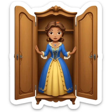 A middle-aged lady character from the fairy tale Beauty and the Beast — she was turned into a wardrobe by magic, while retaining the wardrobe's original form and having an anthropomorphic face. sticker