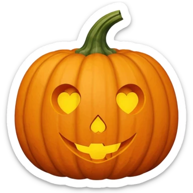 Pumpkin with a heart shape sticker