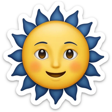 Genarate me a emoji of Drak mode moon and bright mode sun Like we got In our mobile phones sticker