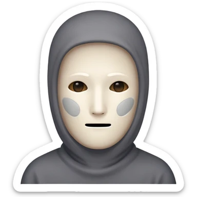 noface no gender yüzü tamamen açık gerçekçi ve gri sticker