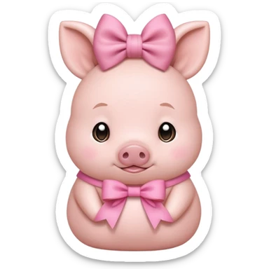 bunny ear accessory wearing baby piggy bun sticker