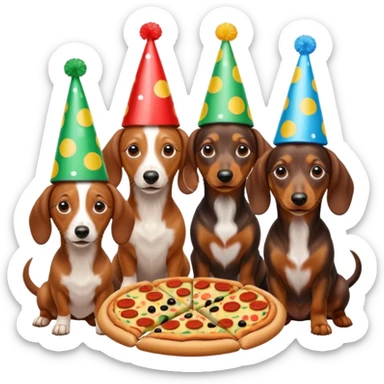 weiner dog pizza party sticker