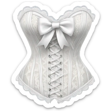 White lace corset with bow sticker