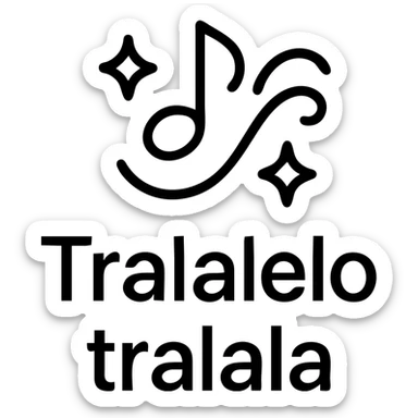 simple modern icon of 'Tralalelo tralala', minimal lines, abstract musical or whimsical theme sticker