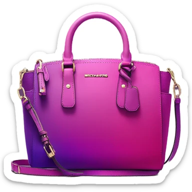 Realistic isolated magenta to purple ombre Michael kors satchel purse.  sticker