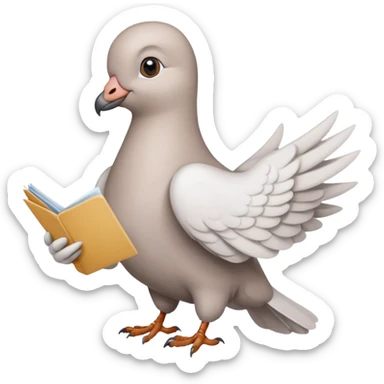 a dove with a letter in its paws sticker