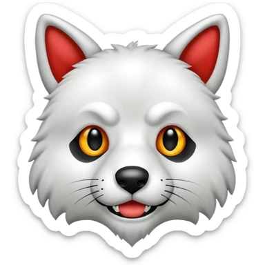 Lobo blanco con la lengua para afuera  sticker
