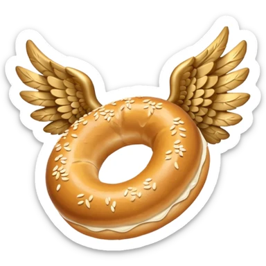 Havaya uçan kanatlı simit sticker