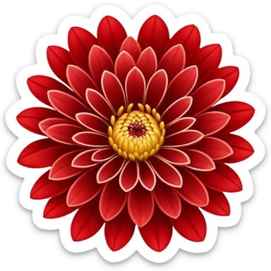chrysanthemum flower red tattoo without the middle yellow sticker