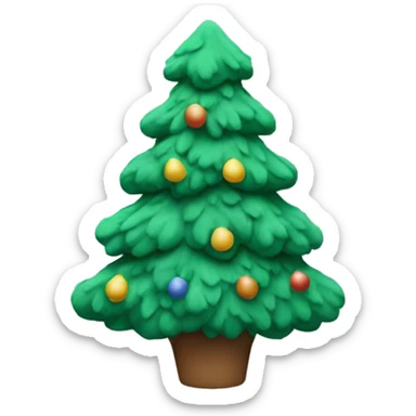 Flocked Christmas tree no ornaments sticker