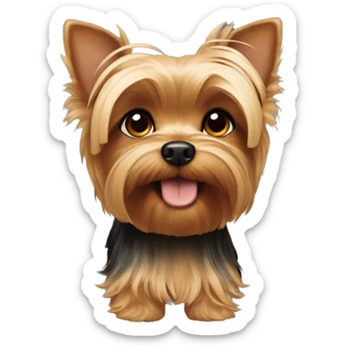 Yorkie with short hair and floppy ears  sticker