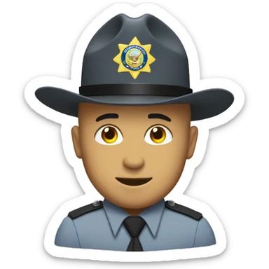 Washington state trooper bald with campaign hat sticker