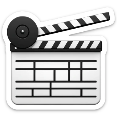 ultra simplified movie clapper, just two rectangles and a line, stripped of all details, pure geometric abstraction sticker