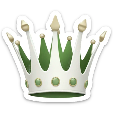 White and sage green crown sticker
