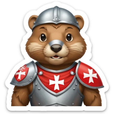 polish husaria miliatry unit but its a beaver, make him with a face like is the best fighter of all times with polish flag logo, not the whole body only the tors sticker